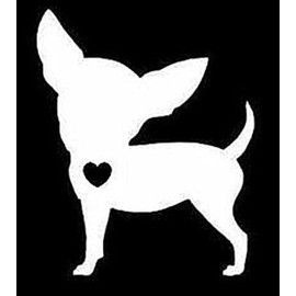 Chihuahua with Heart Decal Vinyl Sticker|Cars Trucks Walls Laptop|WHITE|5 In|CCI333