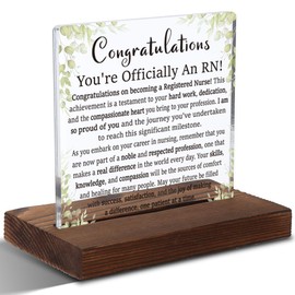 FOUGSTA New Registered Nurse Gifts for Registered Nurse, Graduation Gifts for Registered Nurse, Congratulations Gift for Registered Nurse, Modern Acrylic Desk Plaque,10 x 10 x 1.5 cm,XXD71