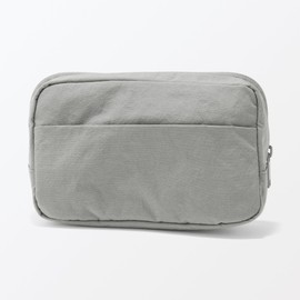 MUJI 84475832 Wrinkle Nylon Pouch with Large Opening Pouch, Gray, L 7.1 x 4.5 x 2.8 inches (18 x 11.5 x 7 cm)