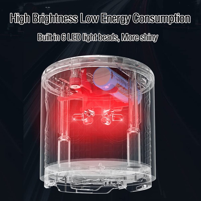 LEDHOLYT Solar Strobe Warning Light, Super Bright Single Column Solar