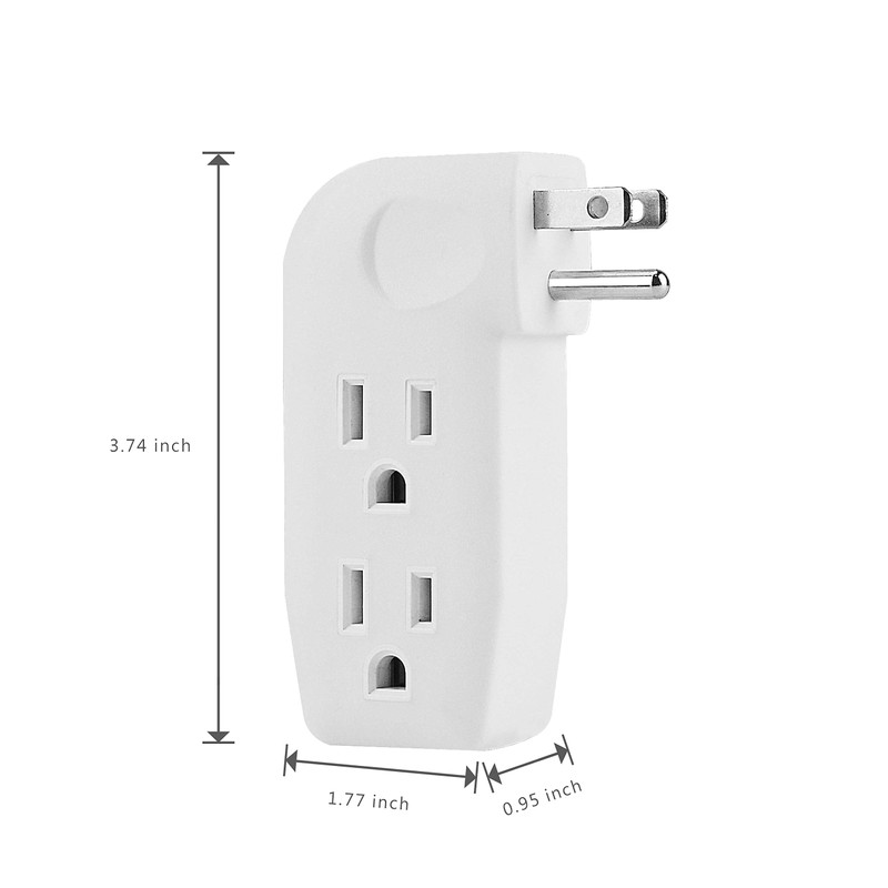 Adaptador divisor de pared vertical de 3 vías con 3