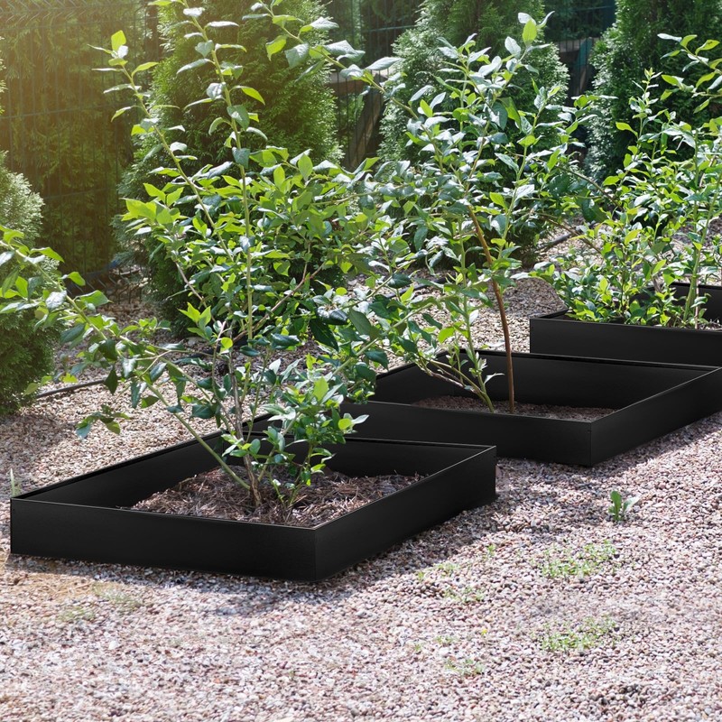 LAVEVE Landscape Edging Galvanized Steel Black, Hammer-in Metal Garden Edging