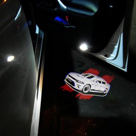 2 PCS Non-Fading LED Door Logo Lights Projector Compatible for Charger 2010-present HD Ghost Shadow Light Puddle Lights Courtesy Step Lamps Kit Car Accessories (Whole car, Charger)