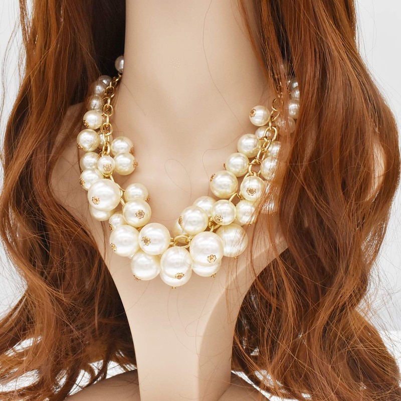MeliMe - Juego de collar de perlas para mujer, múltiples