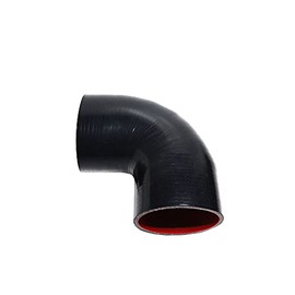 TMKOOL 4-Ply Reinforced High Temperature 3.5" ID 90 Degree Elbow Coupler Silicone Hose (BLACK, 3.5'')