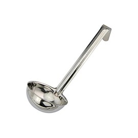 Winco LDI-40SH, 4 Oz Stainless Steel Soup Ladle with 6-Inch Handle, One Piece Sauce Portioner, Solid Serving Spoon, NSF