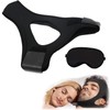 1Set 2Pcs Black Snoring Aids for Men Chin Strap for