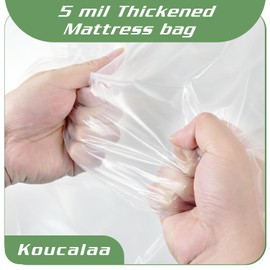 Mattress Bag for Moving and Storage,Super King Size Thickened 5 Mil Mattress Cover for Moving and Storage,Waterproof Mattress Protector Heavy Duty, Reusable, Tearproof