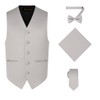 Oliver George 4pc Men's Solid Formal Suit Waistcoat Tuxedo Dress