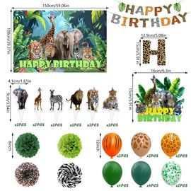 Jungle Safari Birthday Party Decorations Safari Animal Theme Party Supplies for Boys Girls Wild Jungle Theme Decorations Safari Theme birthday Decorations