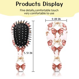 GABraden Mini Hair Brush,Cute Detangling Travel Hair Brush,Soft Bristles for Effortless Tangle Removal,Detangler Hairbrush for Women Men Boys Girls Kids Wet Dry All Hair Types(Pink Bow)