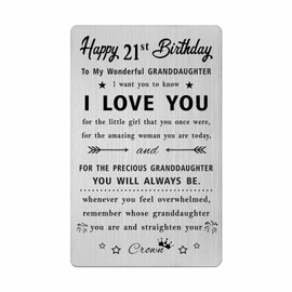 HYHYDHP Granddaughter 21st Birthday Card - Happy 21st Birthday Gifts for Granddaughter - Granddaughter 21 Year Old Birthday Cards