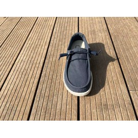 SONSIL Elastic Shoelaces Strings Replacement Laces for Hey Dude Shoes，No-Tie Laces (Two Pairs), Navy, 18In