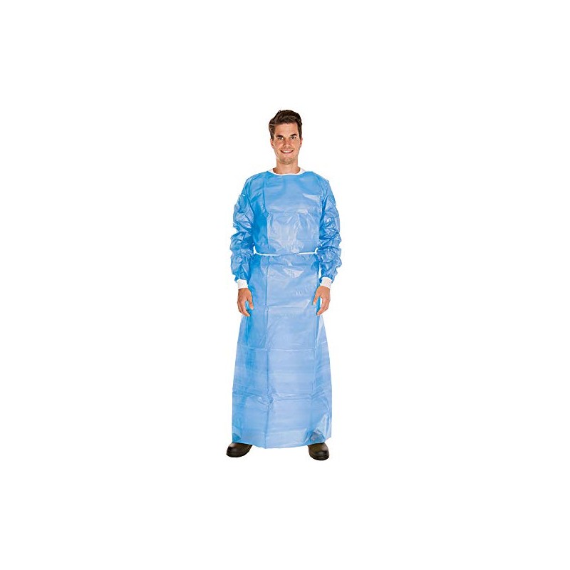 Hygostar High Risk Surgical Coat Polyethylene Partially Laminated Blue XL