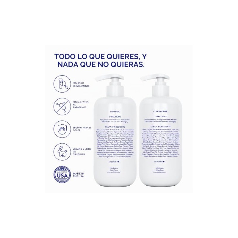 Routine Wellness- Champú y acondicionador anticaída para cabello debilitado -