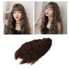 Women Long Brown Wavy Wig Heat Resistant Soft Fluffy Brown