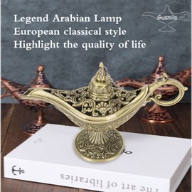Topyond Genie Lamp, Vintage Bronze Arabian Magic Lamp, Tabletop Decoration, Magical Prop, Legend Wishing Light, Gift for Home Decor Enthusiasts