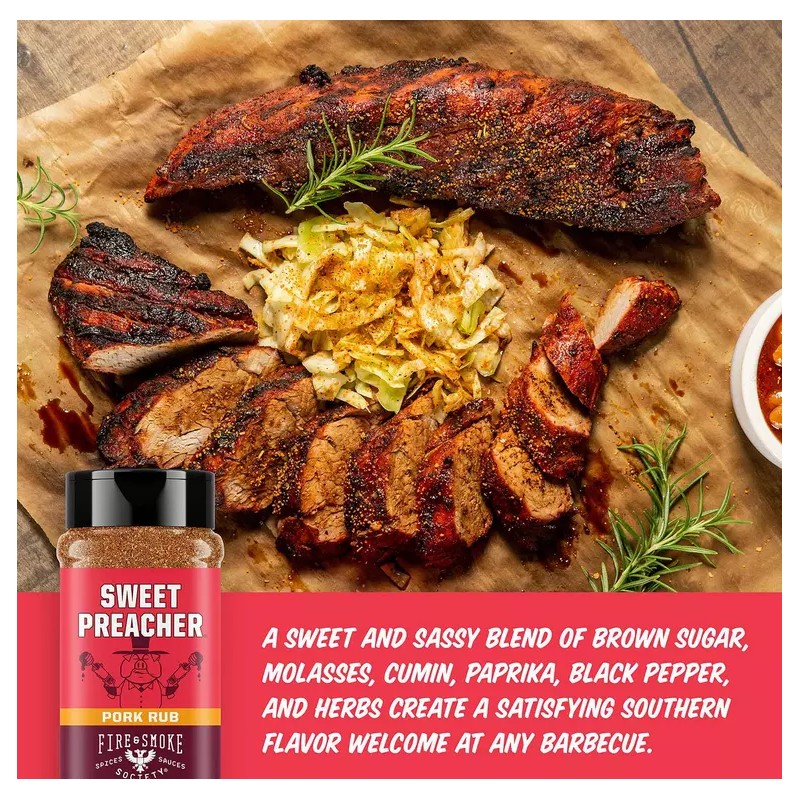 Fire And Smoke Society Sweet Preacher BBQ Rub, 17 oz.