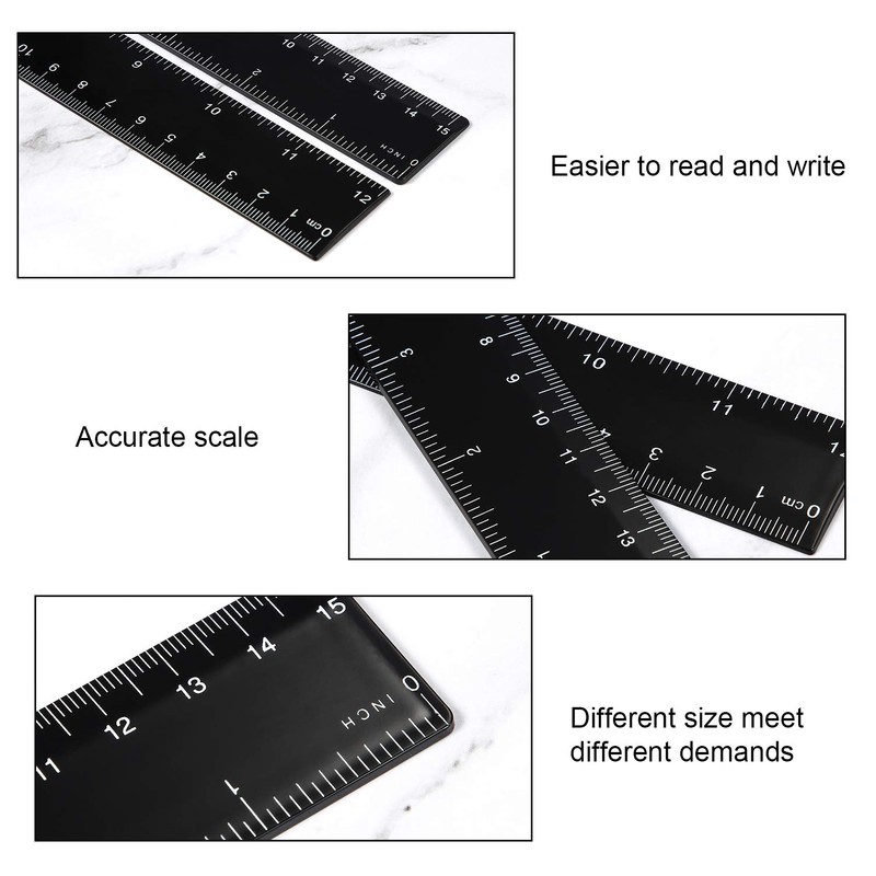 eBoot Plastic Ruler Straight Ruler Plastic Measuring Tool 12 Inches