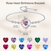 TOUPOP Amethyst February Birthstone Bracelet Sterling Silver Rose Heart Bracelet