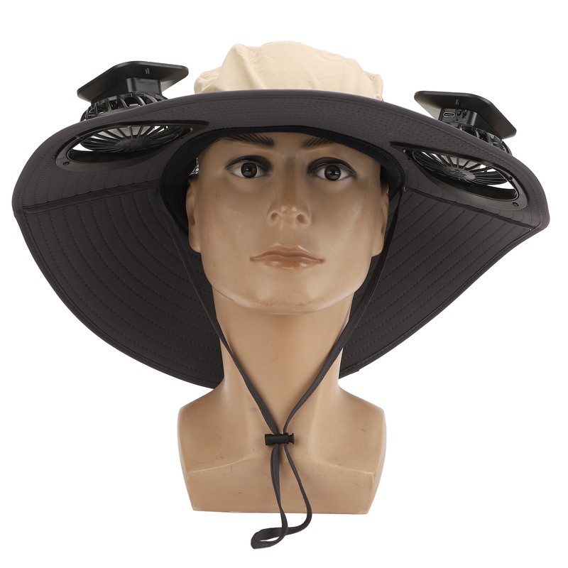 Detachable Sun Fan Hat 3 Speeds Adjustable UPF50 Breathable Wide