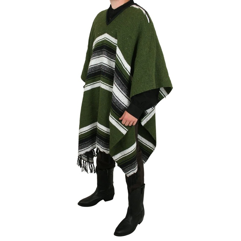 Historical Emporium Men's Western Drifter Poncho Green