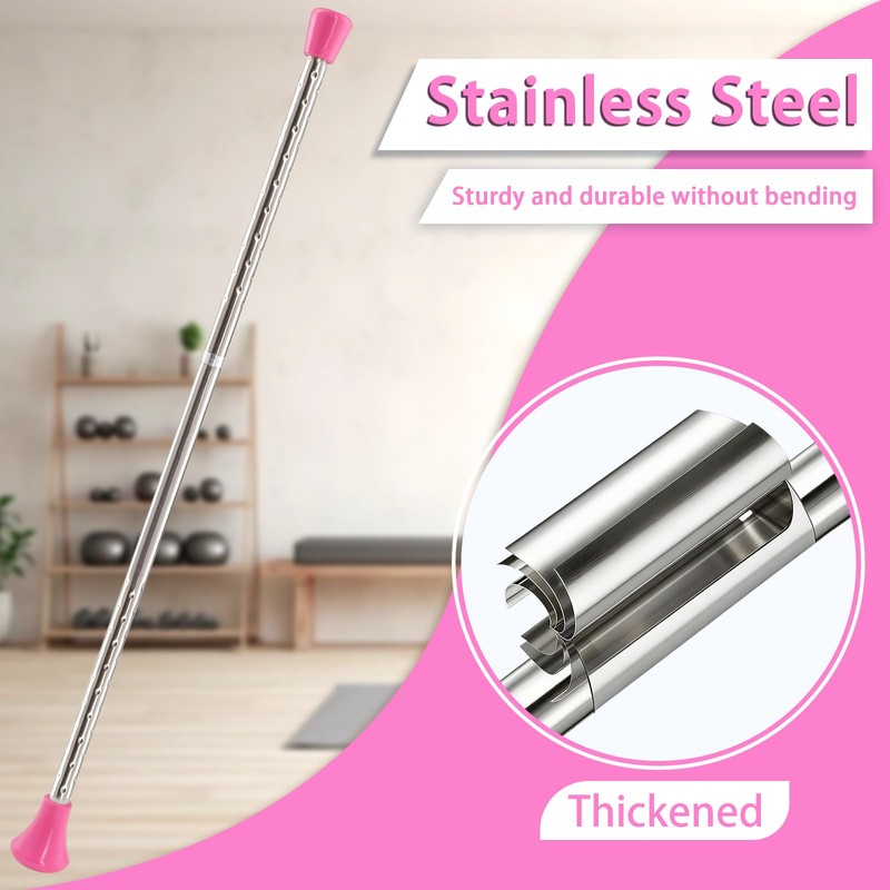Quynhni Twirling Baton,Baton Twirling 21.6" Stainless Steel 2 Rhythmic Gymnastics
