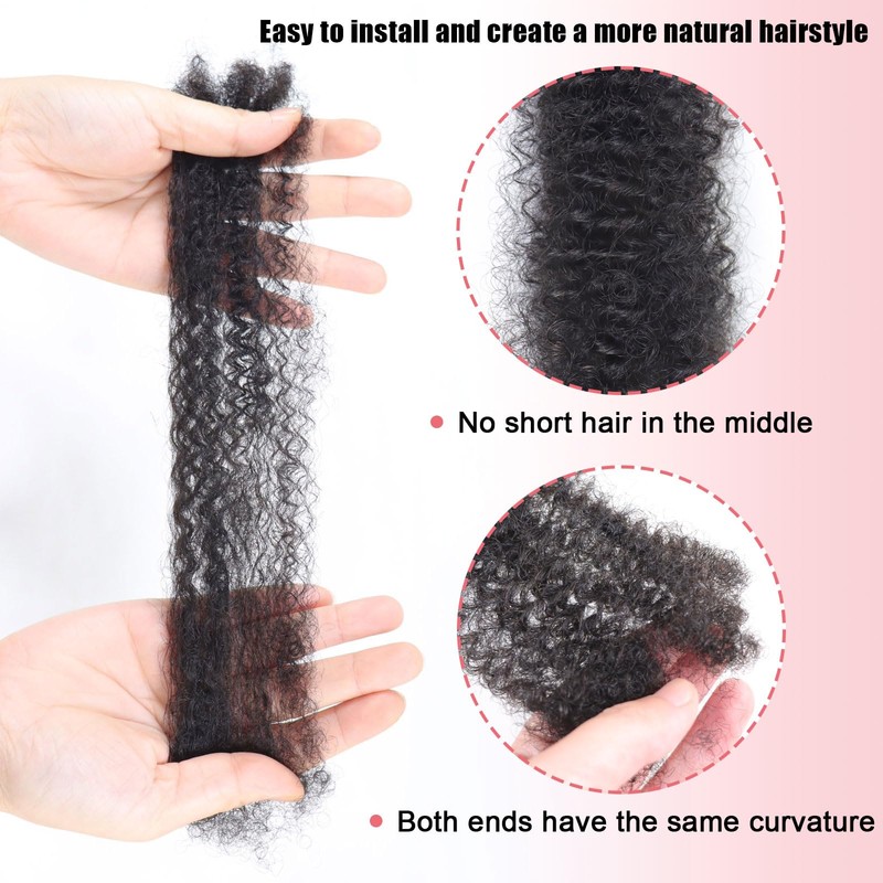 Afro Kinkys Bulk 100% Human Hair 50g/Bundle Colored Afro Kinky