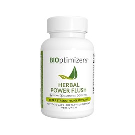 BiOptimizers Herbal Power Flush | Extra Strength Digestive Cleanse | Eliminate Toxins & Improve Bowel Digestion | Bloating Discomfort Relief for Adults | 90 Capsules