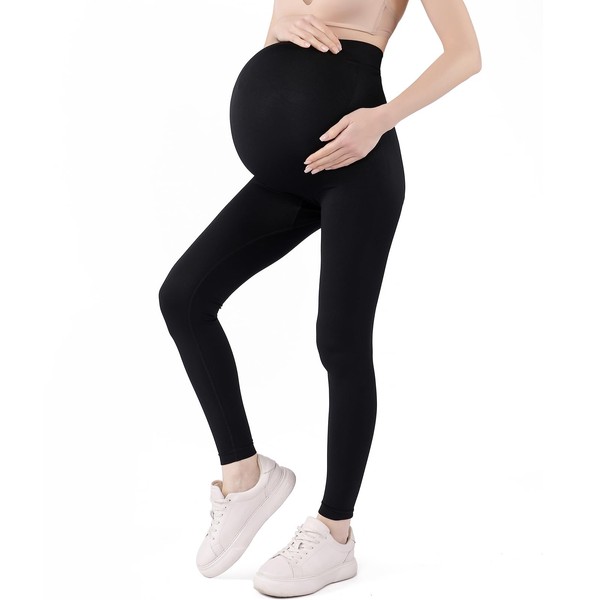 Guzeyina Pregnant Leggings Tight (US, Alpha, Small, Regular, Regular, Black)