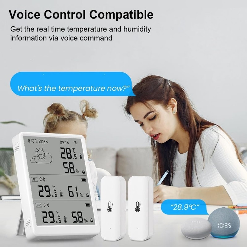 Peakloong Tuya WiFi Weather Station Digital Forecast Screen with8 WiFi+RF433