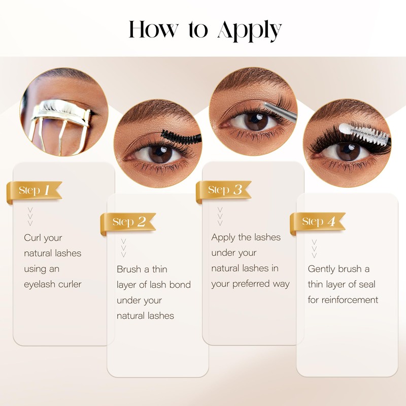 BEFER Lash Clusters, 192 Pcs D Curl Eyelash Clusters 3D