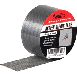 Nodirz Screen Repair Tape, 15 FT, Grey, Strong Adhesive, Screen Patch Repair Kit for Windows or Doors, Indoor, Wood