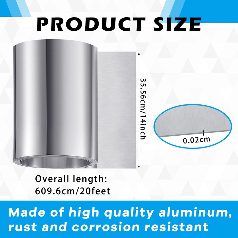 Zonon Aluminum Flashing Roll 14'' x 20' Roof Flashing Weatherproofing