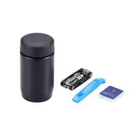 BBB Cycling CombiSet Tool Bottle MaxiFold Minitool 2 EasyLift Tyre Levers LeakFix Repair Patches CombiSet Tools & Tubes S BSB-63, Black