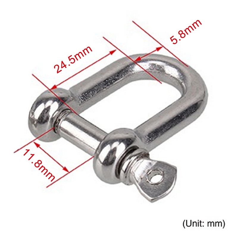 CNBTR M6 Chain D Rigging Fastener Shackle 1/4inch 304 Stainless