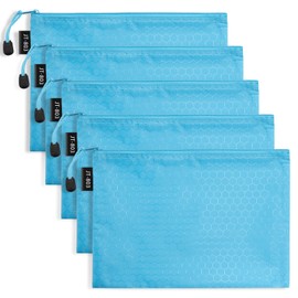 LUHIUMOYA A5 Piece Document Bag, Waterproof Document Bag with Zip, Bag for Paper, Documents, File, Cosmetics, Homework (Sky Blue)