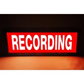 Recording RGB LED Neon Lightbox Dimmable Wall Mountable Pulsing Studio Warning Sign Illuminated Lights Sign for Cinema Libraries Cafes Home Company Desk Wall Decor USB Powered