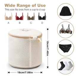 Logei Laundry Net Bra, Pack of 3 Bra Wash Bags for Washing Machine with Premium Zip, Durable Nets Laundry Bags for Washing Bras Protect the Bra in Shape, Mesh Laundry Bag Set for Socks