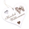 Herzlich Willkommen Sign, Chow Chow, Decorative Heart, Wooden Welcome Sign,