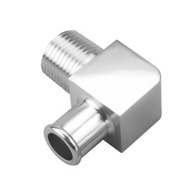 DXNQ Heater Hose Fitting, 90 Degree Durable Aluminum Alloy Heater Hose Connector, Rust-Proof Chrome Plated Connector 1/2in NPT to 5/8in Hose Barb, Car Heater Hose Connector Accessories