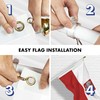 G128-6 Feet Spinning Flagpole (White) Poland (Ensign) 150D Flag Brass