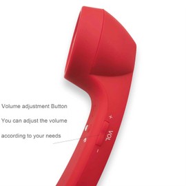 ENJOY-UNIQUE Wireless Retro Telephone Handset and Wire Radiation-Proof Handset Receivers Headphones for a Mobile Phone with Comfortable Call (Red)