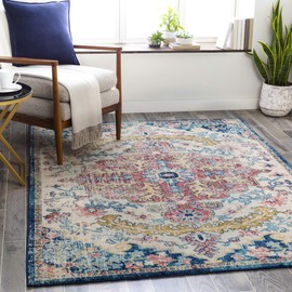 Artistic Weavers Odelia Vintage Bohemian Area Rug, 2'7" x 7'3", Garnet/Navy