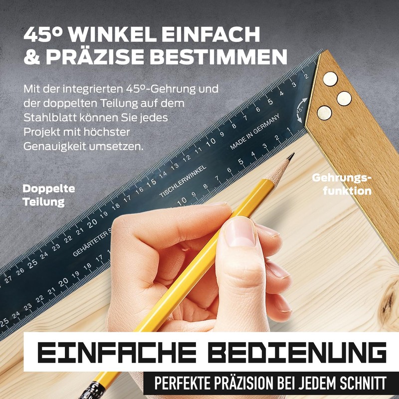 MIB Carpenter's Square with Beech Wood Legs 300 x 41