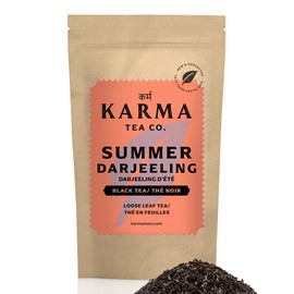 KARMA TEA CO.| Summer Darjeeling Loose Leaf Black Tea, 40g (32 cups) | Muscatel, Honeyed, Luxurious| Rich in Antioxidants & Polyphenols