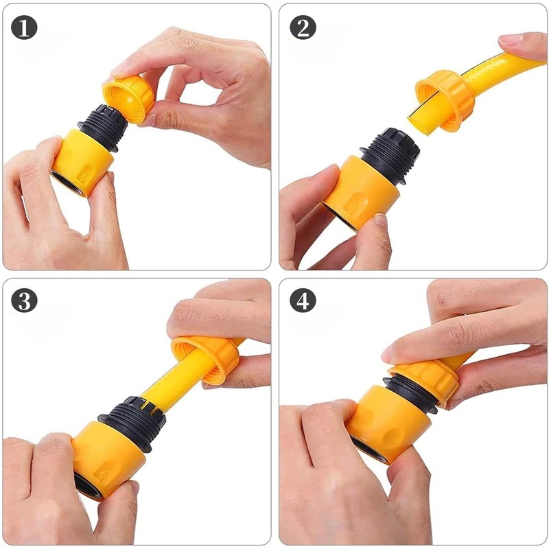 Garden Hoses Connector Kit, Including Hoses End Quick Couplings, 2-in-1