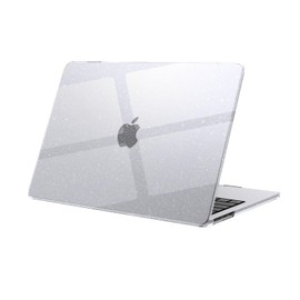 eleger Case Compatible with MacBook Air 13 inch M2 A2681 M3 A3113, Released in 2022 2024, Hard Plastic Shell Cover for MacBook Air 13.6", Glitter Clear