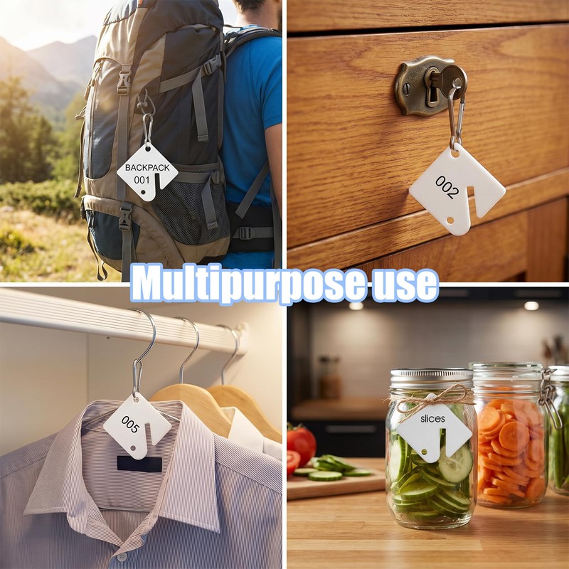 Elegaperma 50Pcs Slotted Key Tags Rack Plastic Key Tag with