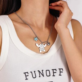 Stitch Stuff Gifts,Stitch Necklace Birthday Gifts for 8 Year Old, Stitch Birthday Decorations Gifts for Daughter Niece Granddaughter, 8 Years Old Birthday Gifts Stitch Necklace for Birthday Christmas-8th